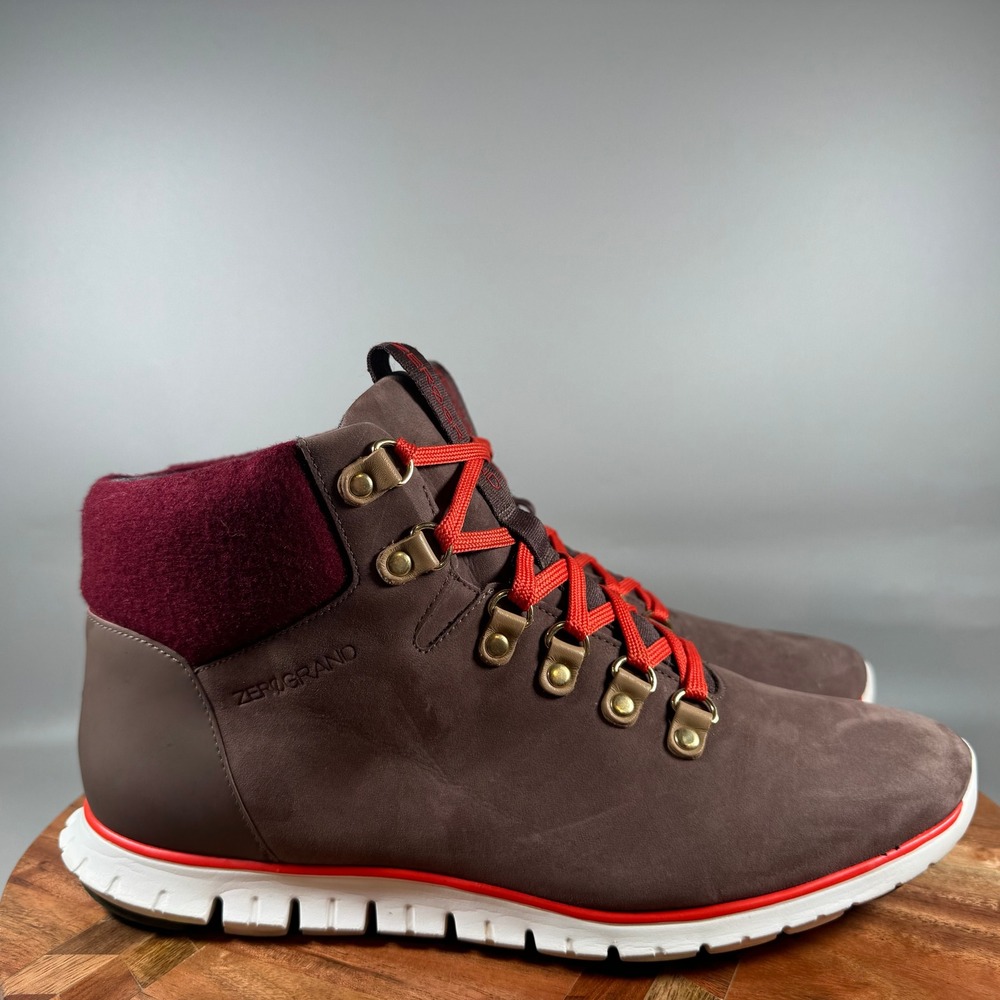 Cole Haan Zerogrand Waterproof Hiker Boots Brown Burgundy W00159 Womens 9.5B